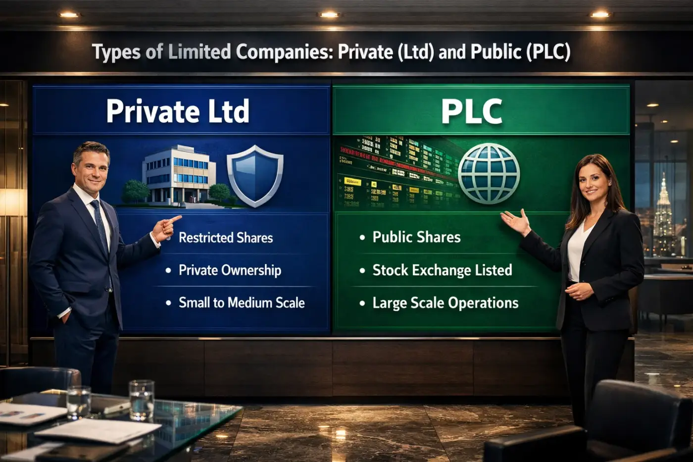 Types of Limited Companies Private (Ltd) and Public (PLC)